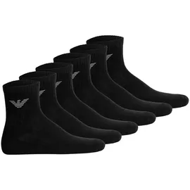 Emporio Armani Sporty Sponge Sneakersocken 6er Pack Schwarz 39-46