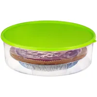Zilpoo Kunststoff-Kuchenbehälter mit Deckel, 26,7 cm, Cupcake-Behälter, Muffin, Tart, Kekse, Käsekuchen-Halter, runder Gefrierschrank, Aufbewahrung von Lebensmitteln mit Deckel, grün