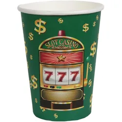 10 Casino Pappbecher Jackpot 270ml