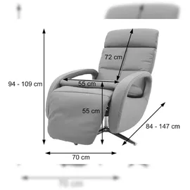 Mendler HWC-L11, Design Fernsehsessel TV-Sessel Liegesessel, Liegefunktion drehbar, Voll-Leder - taupe
