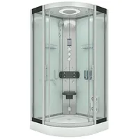 AcquaVapore Komplettdusche Fertigdusche Dusche D58-00T1 Weiß 80x80, Sicherheitsglas ESG, inklusive Duschwanne weiß