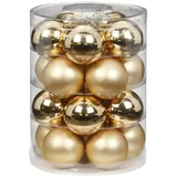 MAGIC by Inge Magic Weihnachtskugeln Glas 6cm, 20 STK. Christbaumkugeln (Brokat Gold Glanz Matt)