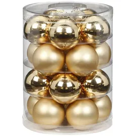 MAGIC by Inge Magic Weihnachtskugeln Glas 6cm, 20 STK. Christbaumkugeln (Brokat Gold Glanz Matt)