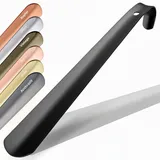 JK Trade® 29cm STABILER Edelstahl Schuhlöffel | 2mm polierter Metall Schuhanzieher zum Sitzen | Schnell & Einfach | optimierte Länge & Breite | Shoe Horn | Business | Modern | Aufhängbar