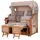 Mr. Deko bene,iving Strandkorb Komplettset Ammersee Grande XL Teak PE shell Modell 510 inkl. Liftersystem