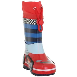 Playshoes Gummistiefel Rennwagen blau/rot/weiß 30