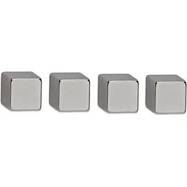 Maul Magnete silber, Metall 1,0 x 1,0 x 1,0 cm, 4 St.