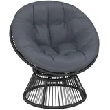 Outsunny Papasansessel Korbsessel 81 x 93 x 87 cm grau 1 St.