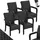 Tectake Rattanstuhl Girona 58 x 67 x 90 cm schwarz 8 St.