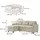 VitaliSpa Eckcouch Polyester 2-Sitzer Beige
