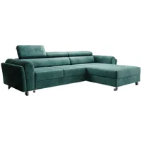 Luxusbetten24 Schlafsofa Designer Sofa Massimo, mit Stauraum und Schlaffunktion grün