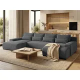 beautysofa Ecksofa BENNY Polyester U-Form 3-Sitzer Grau