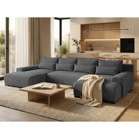 beautysofa Ecksofa BENNY Polyester U-Form 3-Sitzer Grau