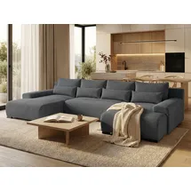 beautysofa Ecksofa BENNY Polyester U-Form 3-Sitzer Grau