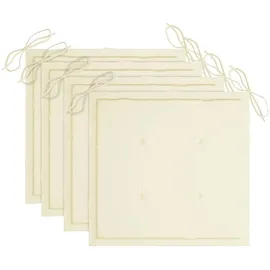 vidaXL Klappbare Gartenstühle mit Kissen 41 x 41 x 88 cm creme 4 St.