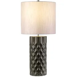 Barbican 1-flammige Tischlampe - Graphit mit silbernem Schirm