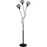 EGLO Wrington 1, 3 flammige Stehleuchte Vintage, Industrial, Retro, Standleuchte aus Stahl, Wohnzimmerlampe in Schwarz, Lampe mit Tritt-Schalter, E14 Fassung