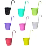 Geschenkestadl Hängetöpfe Ø 16 cm Übertopf Blumentopf 6 Stück (Farbmix 1)