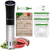 KitchenBrothers Sous Vide Garer - Sous Vide Stick - Sous Vide Stab - Sous Vide Set - Suvit Garer - Suvide Garer - 0 Bis 95°C, Einstellbar Pro 0,2°C - Timerfunktion - Alarm - 1200W