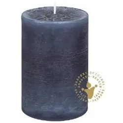 Jaspers Kerzen Rustik Kerzen, Nordische Reifkerzen, durchgefärbte Kerzen Rauchblau Ø 80 x 150 mm, 1 Stück