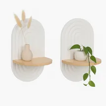 Relaxdays Wandregal 2er Set 33 x 20 x 15 cm Weiß