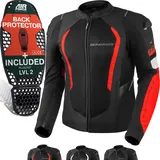 SHIMA MESH PRO 2.0 Motorrad Jacke Herren mit Protektoren AIRFORCE Rückenprotektor Motorradjacke Sommer Schulter Protektor Ellbogen Textiljacke Schutzjacken Protektorenjacke (Männer, Rot, S)