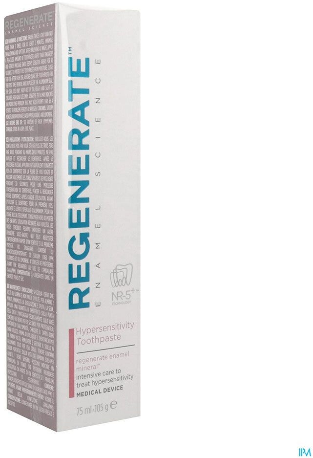Regenerate Hyper Sensibilité Dentifrice, Dentifrice au fluor, dispositif médical, tube 75 75 ml dentifrice(s)
