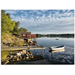 Wandbild ARTLAND "Schärengarten schwedischen Küste II", blau (farbe bild(er): blau), B:80cm H:60cm T:1,8cm, Canvas, Leinwand, Bilder, als Leinwandbild, Poster in verschied. Größen