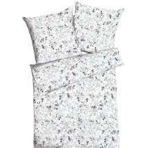 KAEPPEL Interlock Jersey Floral Grau 155 x 220 cm + 80 x 80 cm