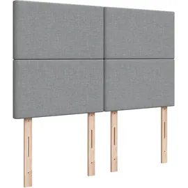 vidaXL Boxspringbett mit Matratze Hellgrau 140x200 cm Stoff