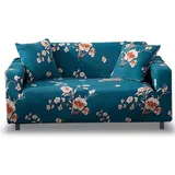 2-sitzer-sofabezug Mit Armlehnen, Stretch-sofabezug, Sesselbezug, Elastischer Sofabezug, Universeller Möbelschutz, Blaue Blume