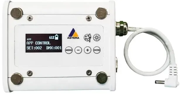 Astera PowerStation mit Akku (zur Versorgung der NYX Bulb) mit integrierter Airline Schiene, Power IN 24-48VDC