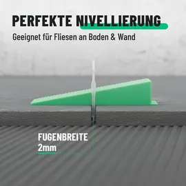 greate. greate 2100-teiliges Fliesen Nivelliersystem 2mm - Fliesenverlegehilfe