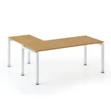 Ergonomischer Eckschreibtisch PRIMO SQUARE, 180x180 cm, Buche
