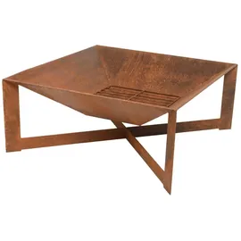 GORANDO Feuerschale Rostoptik Metall Feuerstelle Feuerkorb Garten Terrasse 31cm Außen