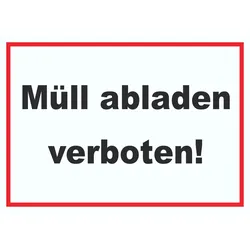 Müll abladen verboten Schild A2 (420x594mm)