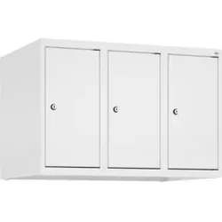 C+P Aufsatzschrank, 9016 500x750x500mm Verschluss Zylinderschloss 3 Abteile