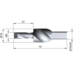 HSS Stufenbohrer Tris 18/19 mm