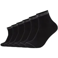 Mustang 6er Pack Casual Bio-Baumwolle Quarter Socken Schwarz 39-42