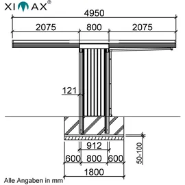 Ximax Neo Typ 90 4,95 x 2,76 m Edelstahl-Look
