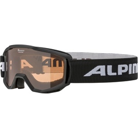 Alpina PINEY Wintersportbrille Schwarz Kinder Skibrille Mit 100% UV-Schutz Für black, One Size