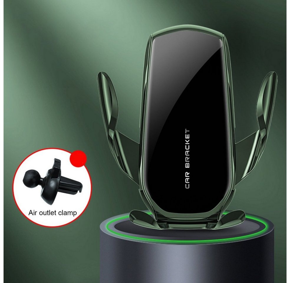 Rutaqian Handyhalterung Auto Handyhalter,360° Drehbar Automatisches Spannen Smartphone-Halterung grün