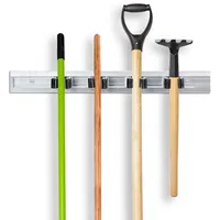 Relaxdays Gerätehalter Wandhalterung, Werkzeughalter für Wand, Ordnungsleiste Metall, Gartengeräte,