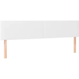 vidaXL Boxspringbett mit Matratze & LED Weiß 180x200 cm Kunstleder