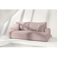 Konsimo 3-Sitzer Schlafsofa ELPHO 3-Personen, mit Schlaffunktion, aus breitem Cordstoff, hergestellt in der EU rosa 260 cm x 97 cm x 101 cm