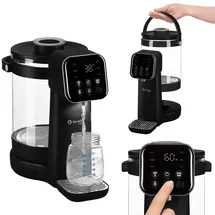 lionelo Babypresto 2.0 Fläschchenzubereiter, Milchzubereiter Baby und Flaschenwärmer Baby mit 40-100 °C, UV-Hygiene, Dechlorierung, 30-300 ml Dosierung, 3 L Glasbehälter, LED-Display, Touch-Sperre