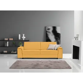 Egoitaliano Schlafcouch 3-1 Garnitur Leder 3-Sitzer Gelb