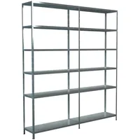 SCHULTE Regalwelt Anbauregal Metall 230 x 200 x 35 cm silberfarben 12 Böden