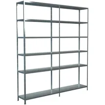 SCHULTE Regalwelt Anbauregal Metall 230 x 200 x 35 cm silberfarben 12 Böden