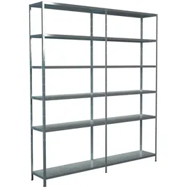 SCHULTE Regalwelt Anbauregal Metall 230 x 200 x 35 cm silberfarben 12 Böden